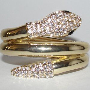 Wholesale lot of 6 pieces.  Fun statement bracelet of a snake with pave rhinesto